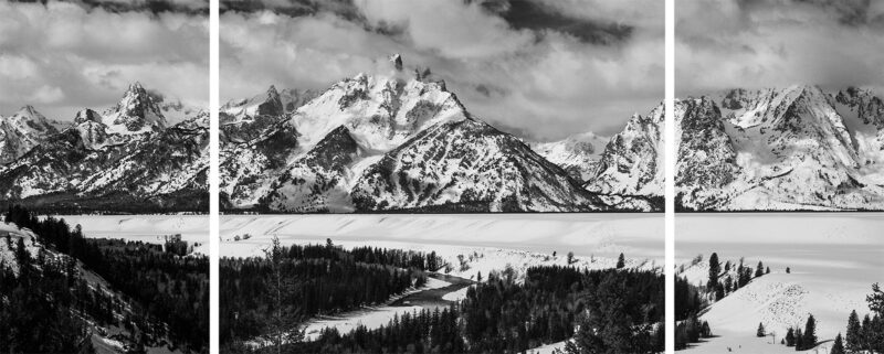 Grand Tetons In The Snow Triptych