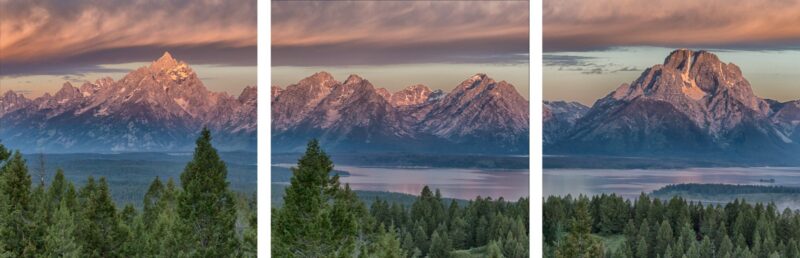 Grand Teton Triptych At Sunrise